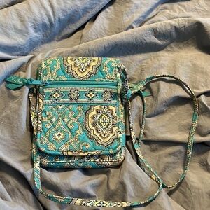 Vera Bradley Paisley Crossbody Bag in Teal and Yellow